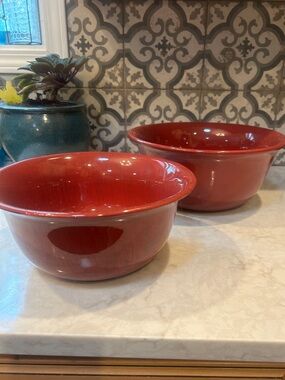RARE- PIER 1 VTG DISCONTINUED MIXING BOWLS- SET OF 2-EUC